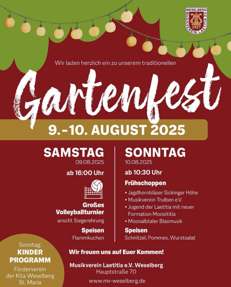 Einladung Gartenfest 2025