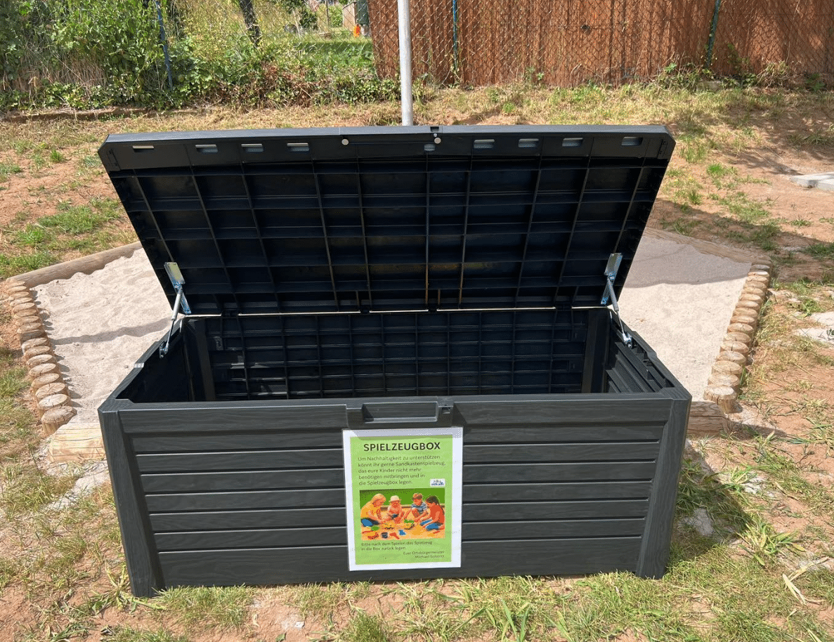 Neue Spielzeugbox am Spielplatz Weiherstraße