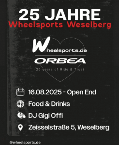 Einladung 25 Jahre Wheelsports Weselberg