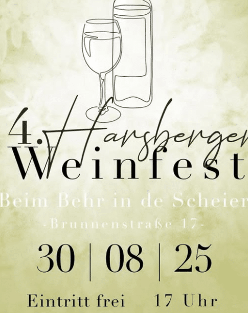 Einladung zum 4. Harsberger Weinfest