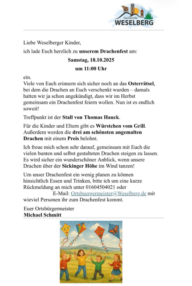 Drachenfest 2025 Einladung