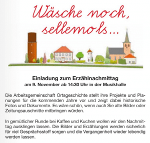 Erzählnachmittag Einladung