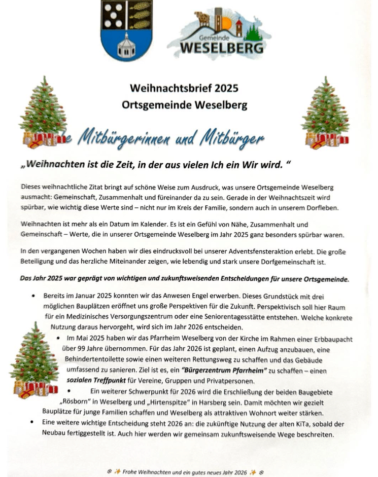 Weihnachtsbrief