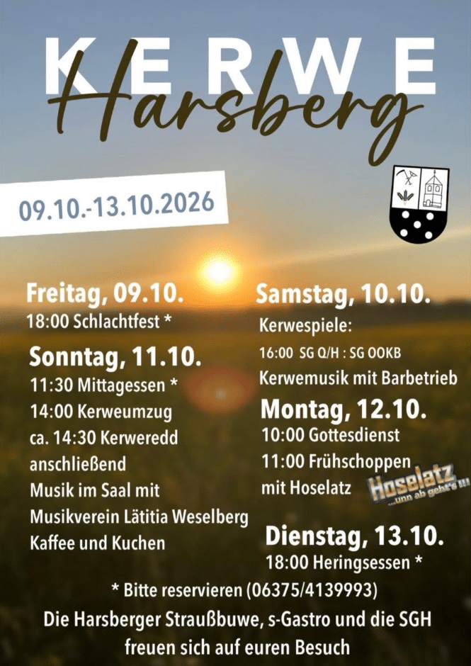 Kerwe Harsberg 2026 Programm